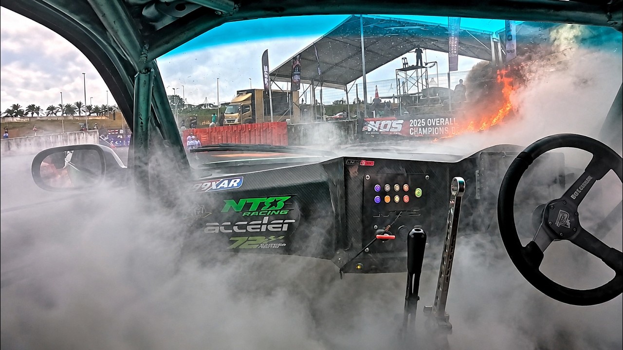 My D1GP car caught fire… then the engine blew!