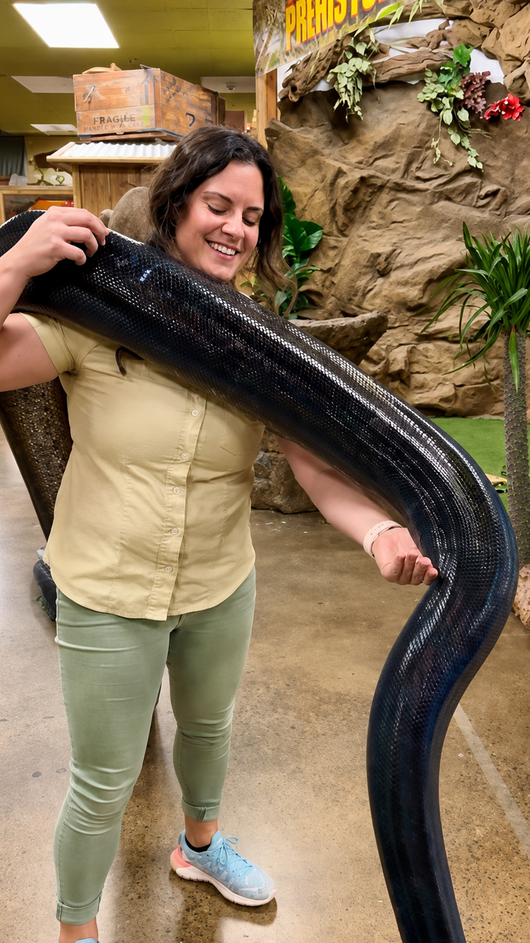 This massive python's scales glow every color of the rainbow