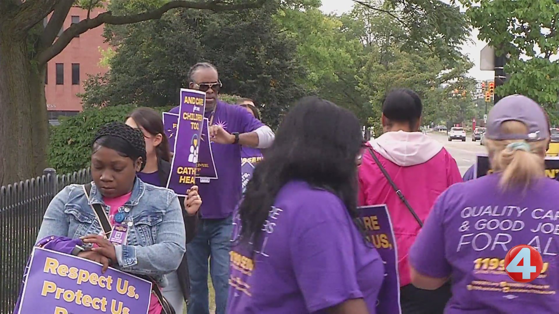 Catholic Health nursing home workers hold pickets