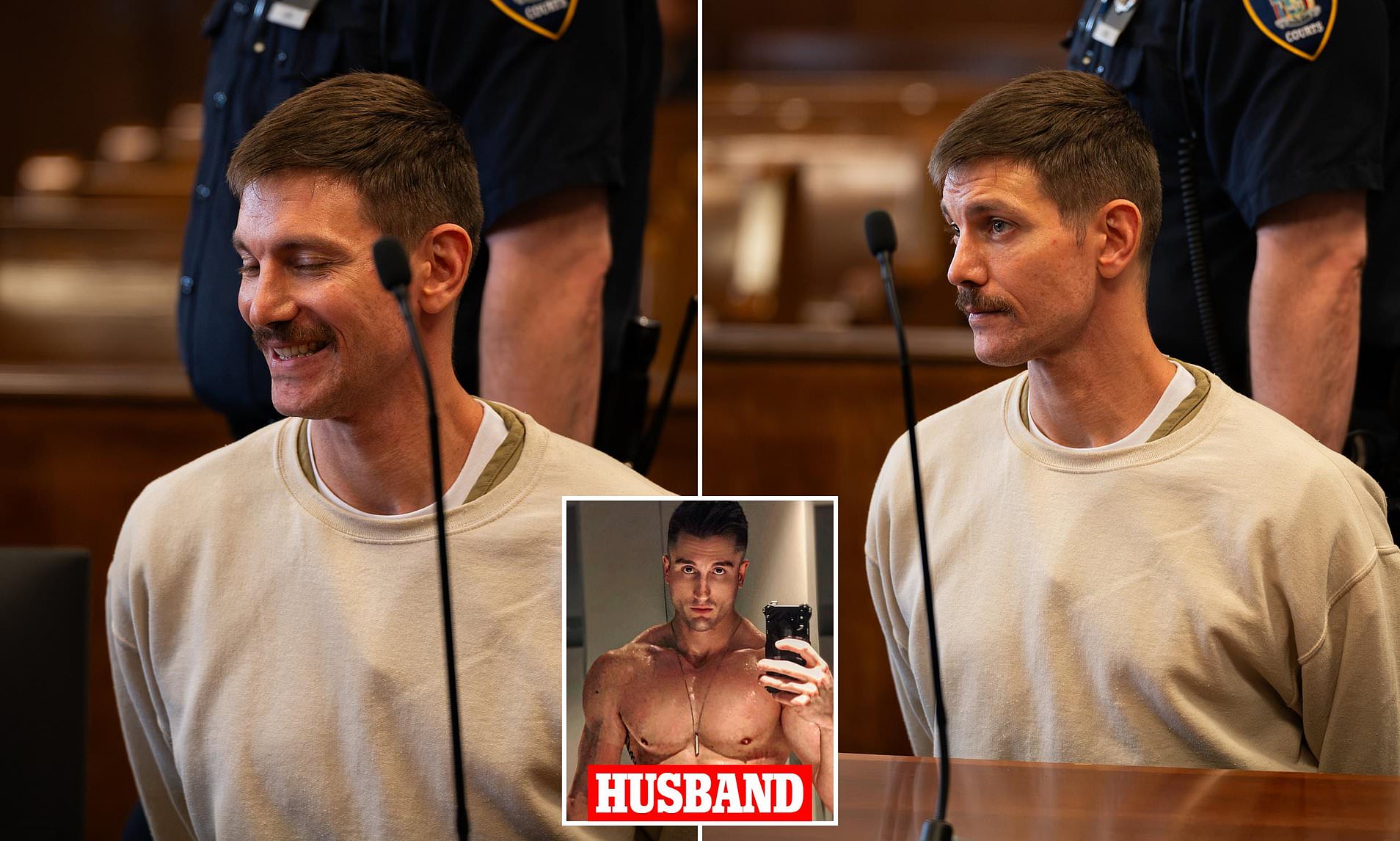 Grinning model showcases new facial hair as he stands accused of ...