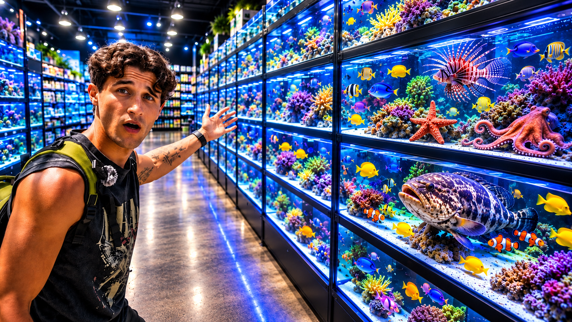 Inside a store filled with rare and exotic fish