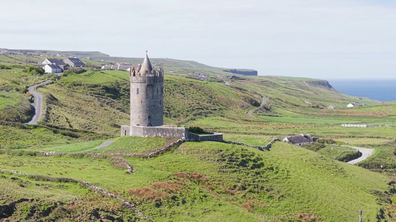 Doonagore Castle, County Clare, Ireland: Drone views of a historic ...