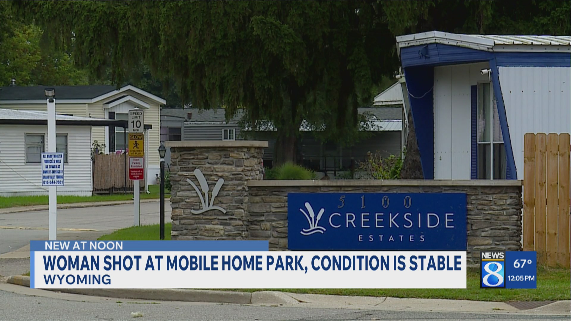 Woman shot at Wyoming mobile home park, police say