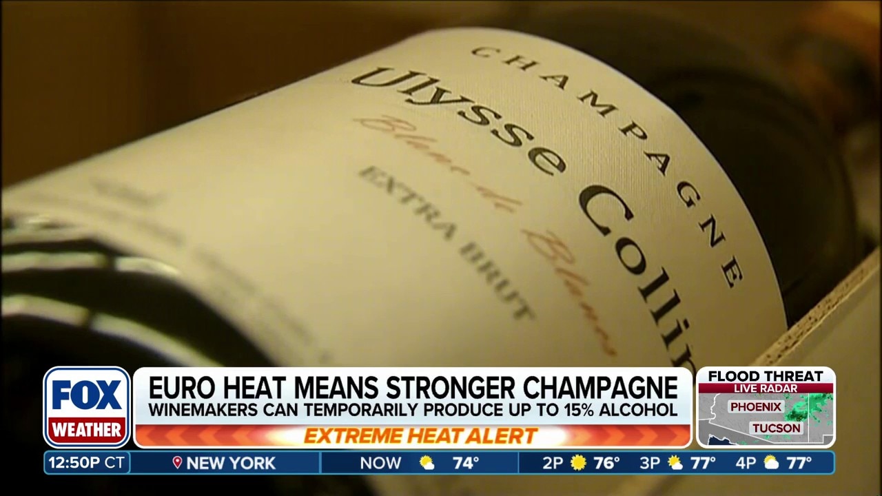 Extreme heat in Europe boosts Champagne's alcohol content