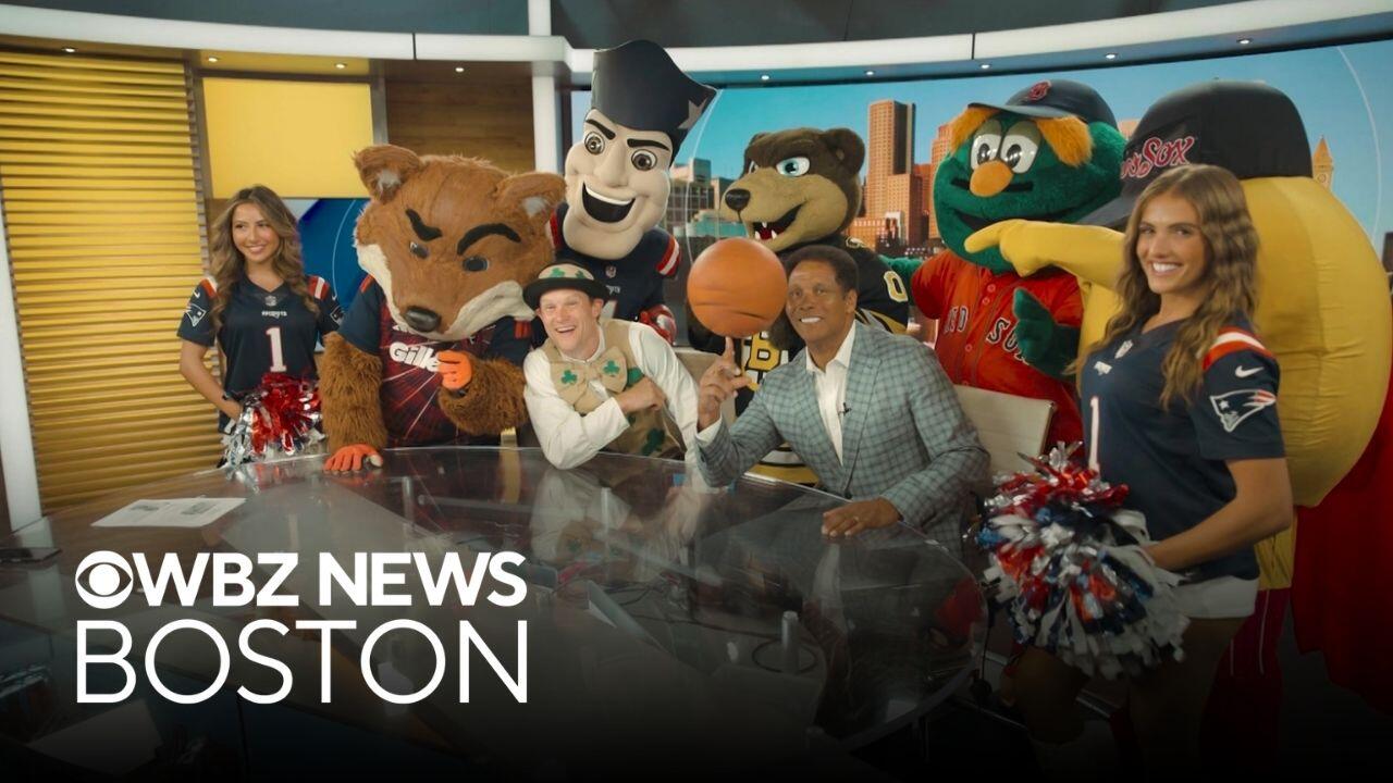 New England sports mascots visit WBZ studios