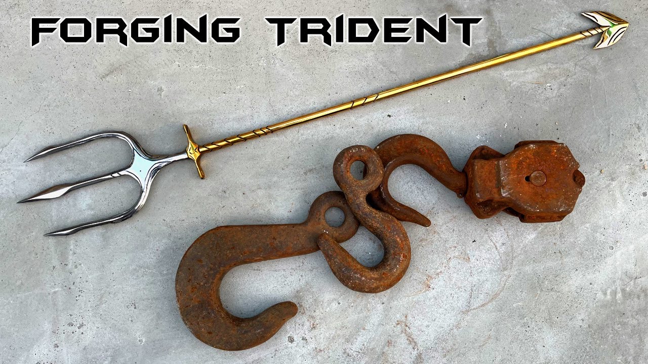 Forging Poseidon's symbol from rusty hook