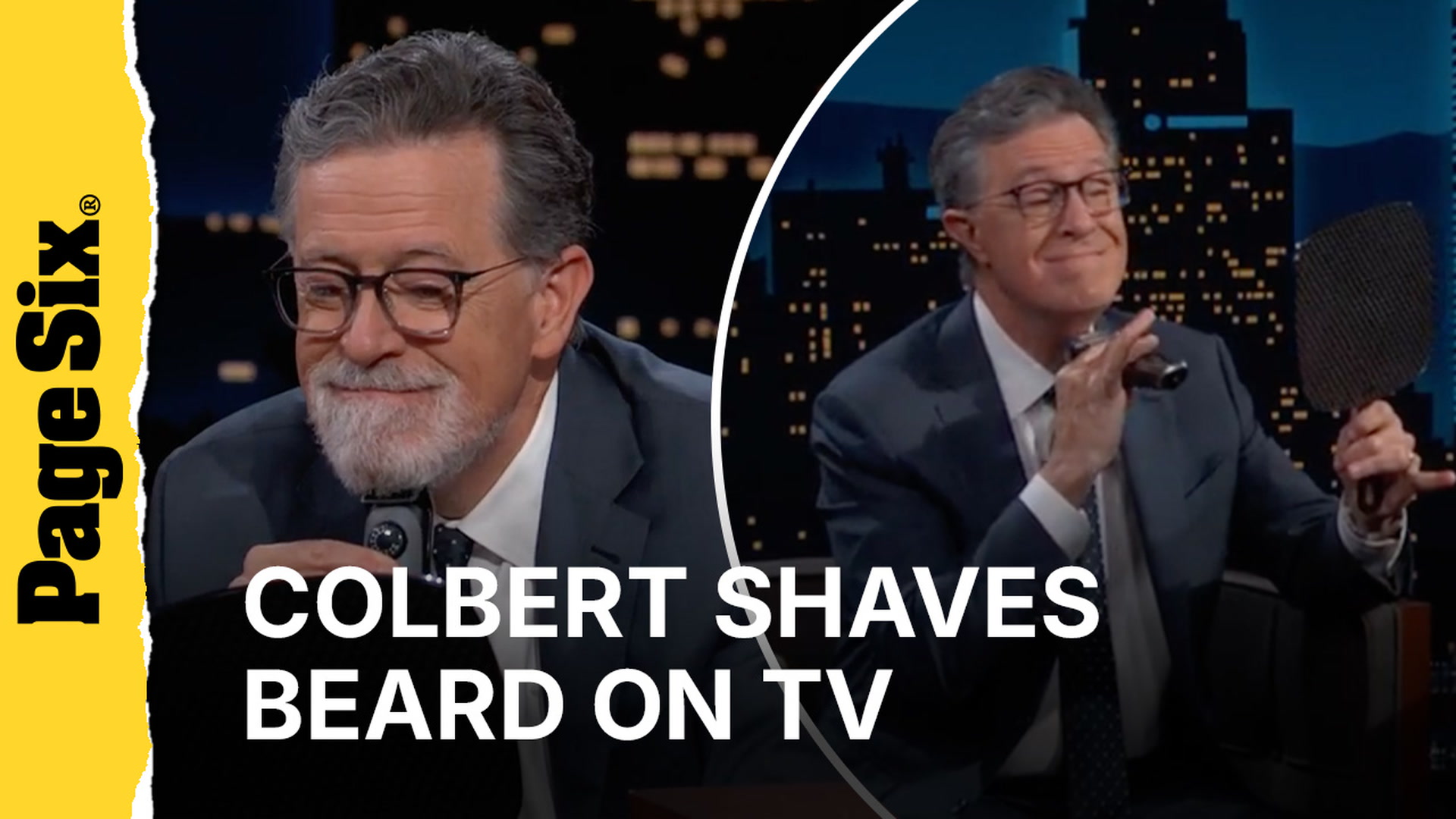 Jimmy Kimmel shaves Stephen Colbert in his late-night TV return