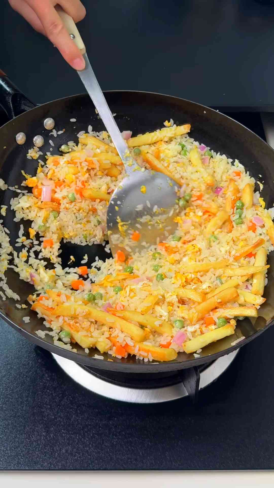 French fry fried rice with a creative twist