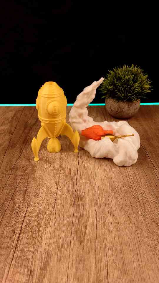 3D printed flying rocket spaceship with custom design