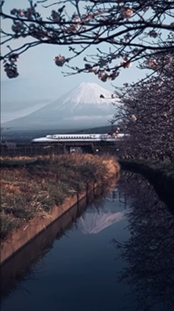 A striking Shinkansen journey past Mount Fuji