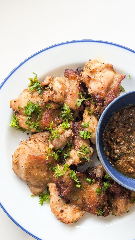 Crispy parmesan garlic chicken made in the air fryer