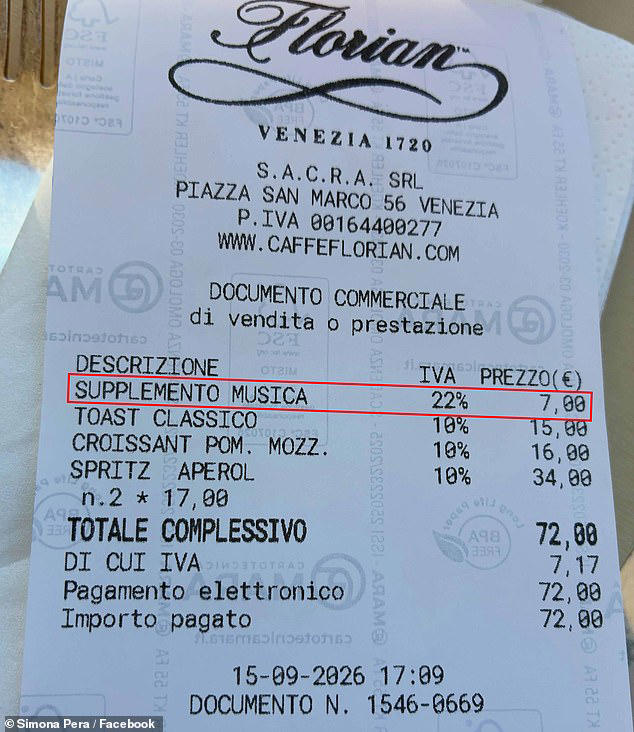 Tourist is hit with 7 euro surcharge for background music at café in ...