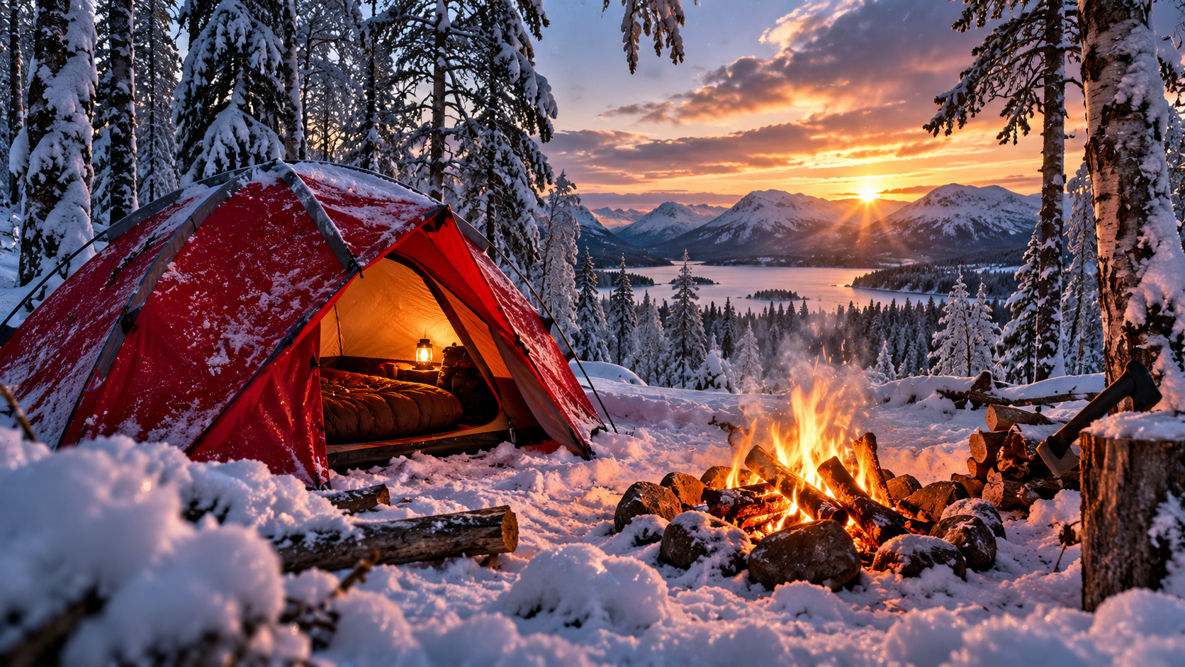 Solo Camping At 10 C In A Snowy Norwegian Forest