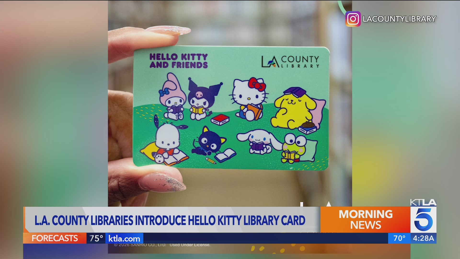 LA County libraries introduce Hello Kitty library card