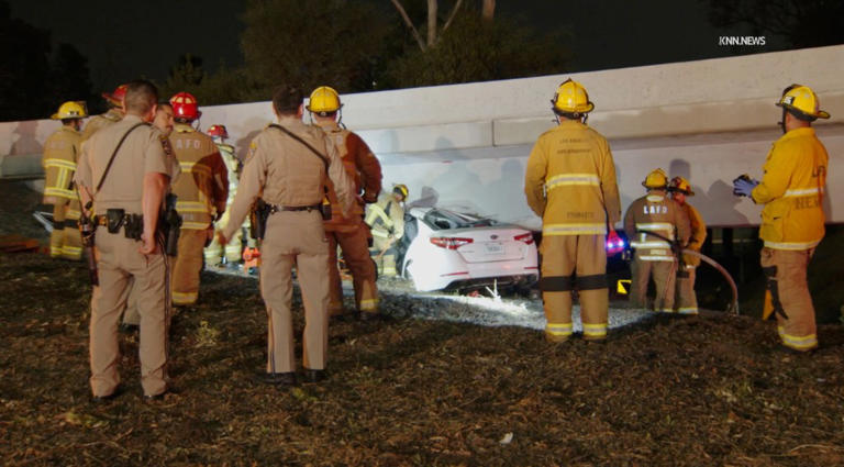 Mangled car wreck kills driver on major California freeway sparking ...