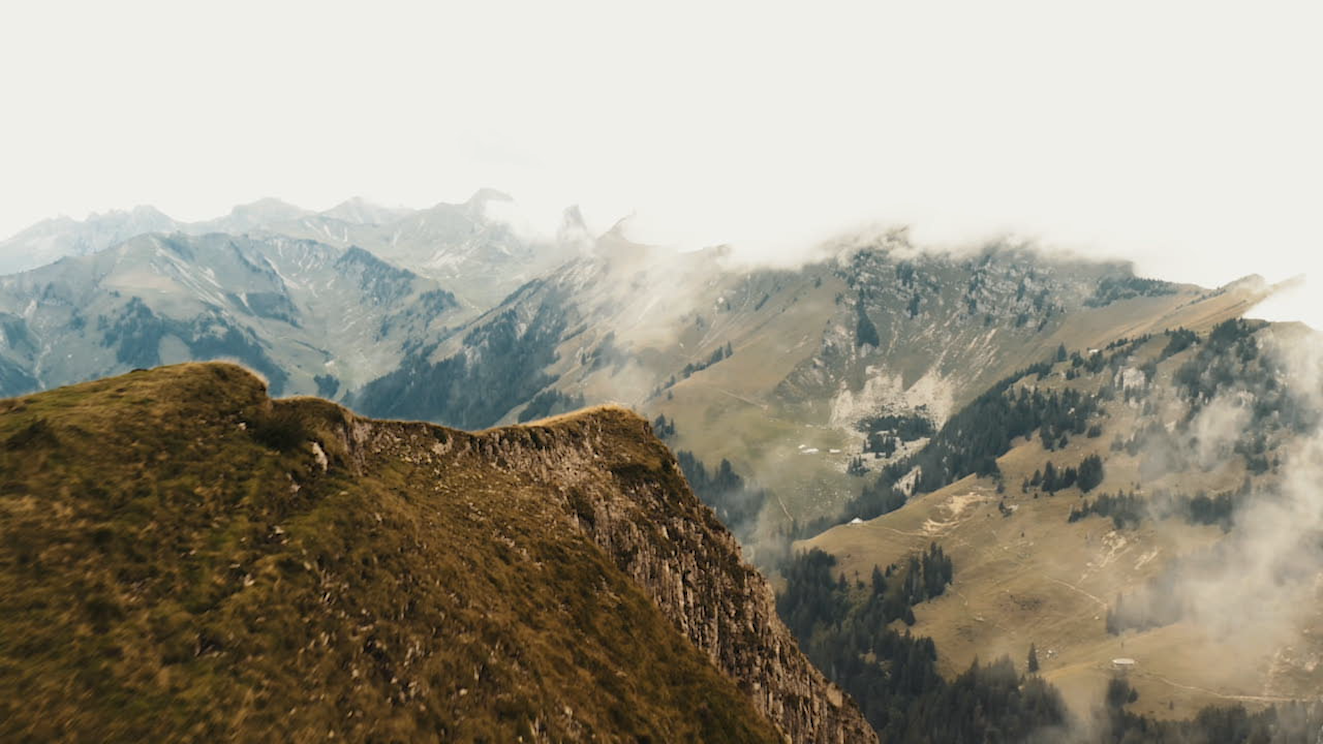 Switzerland’s majestic Alps and lakes seen from above