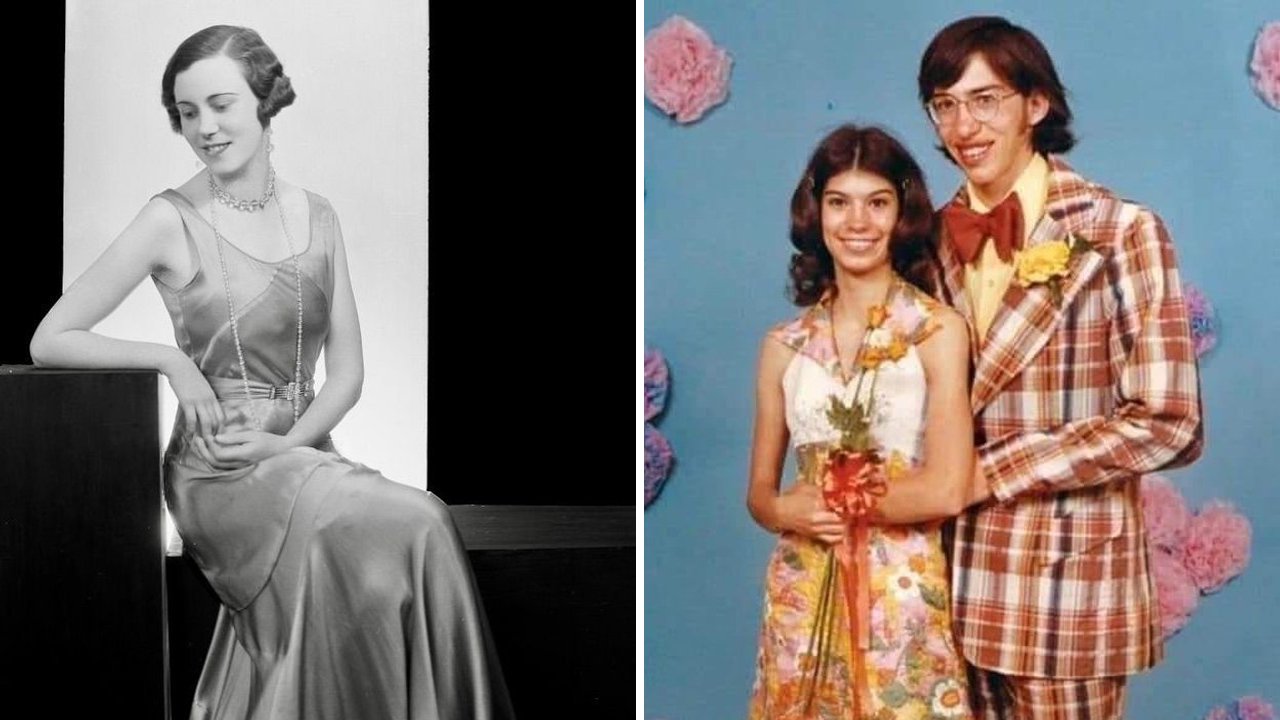 Photos of prom fashion across the decades
