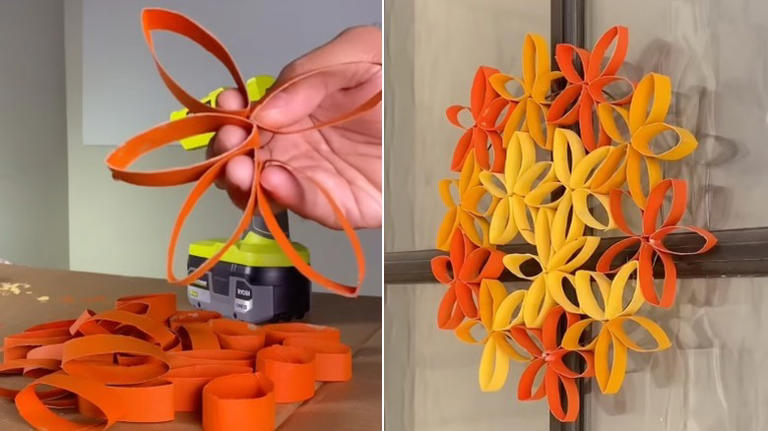 Stop tossing toilet paper rolls: Turn them into a fall wreath instead