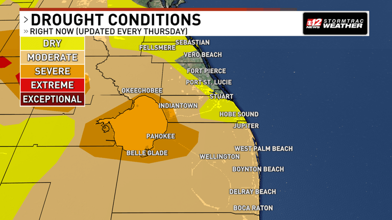 Latest drought monitor showing ongoing drought