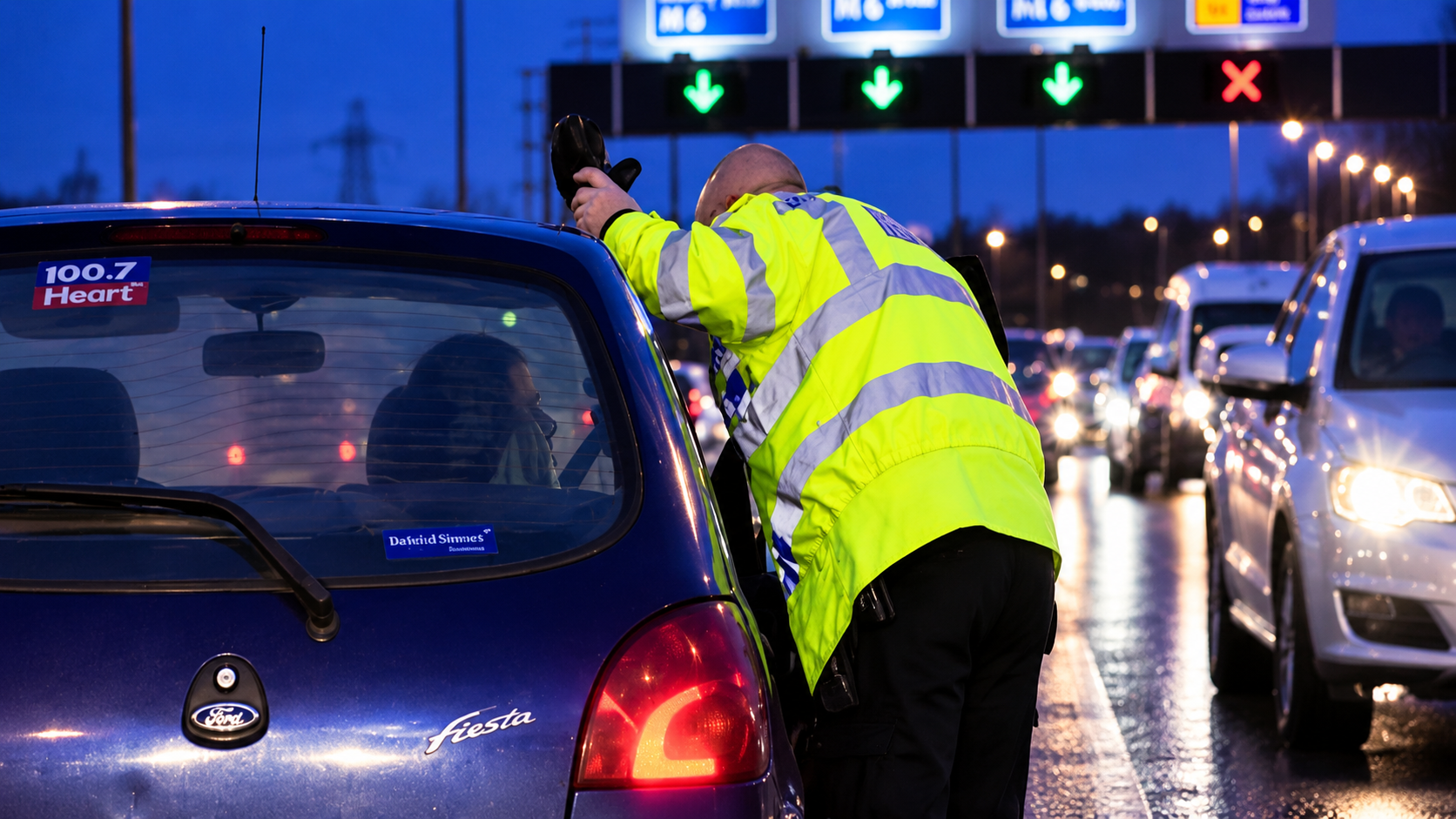 Cops race to a car stranded in traffic... then the driver walks ...