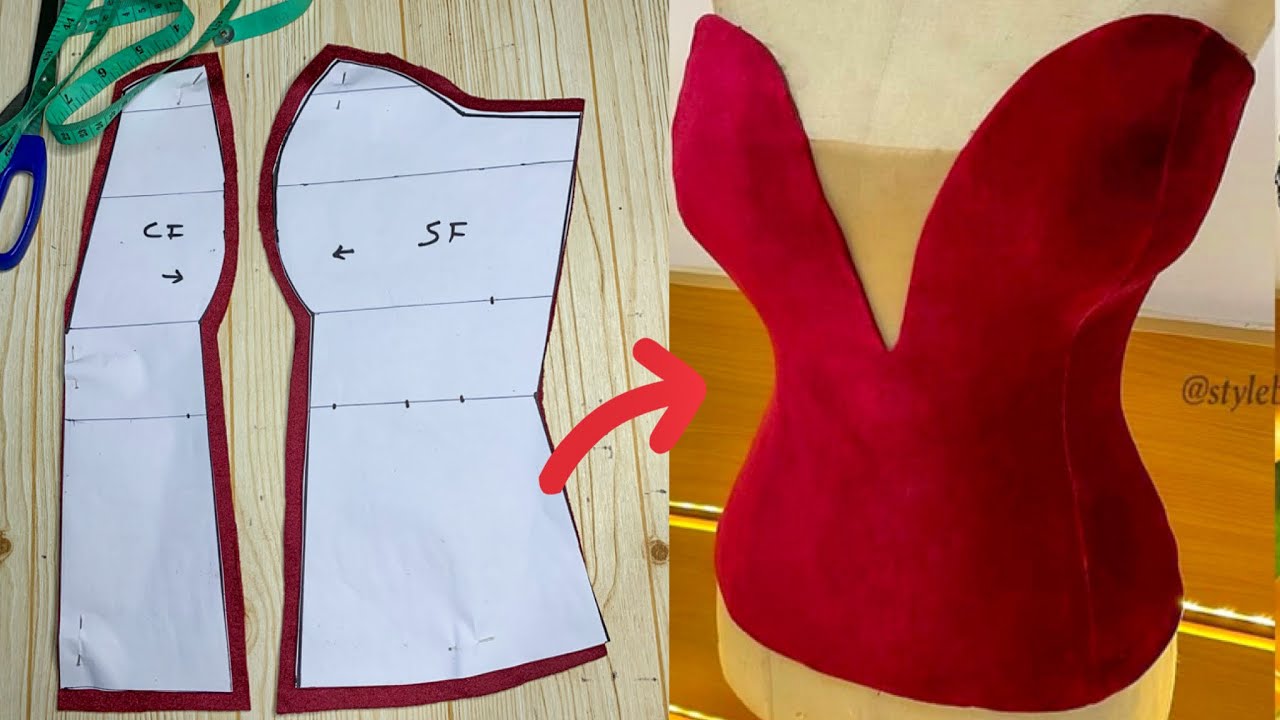 How to draft a bustier pattern for sewing