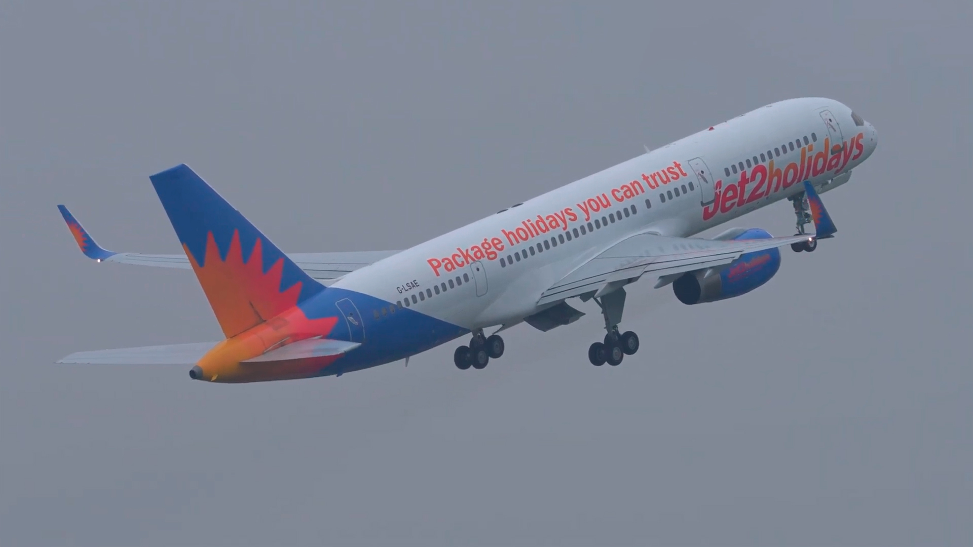 Boeing 757 rockets off the runway