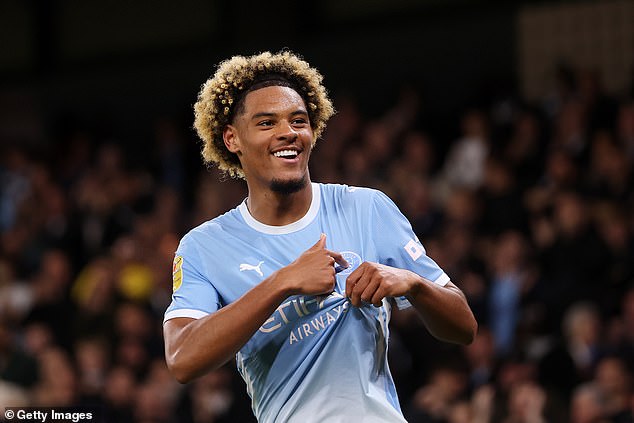 Floyd Samba had plenty to smile about after a goalscoring debut during Manchester City's win