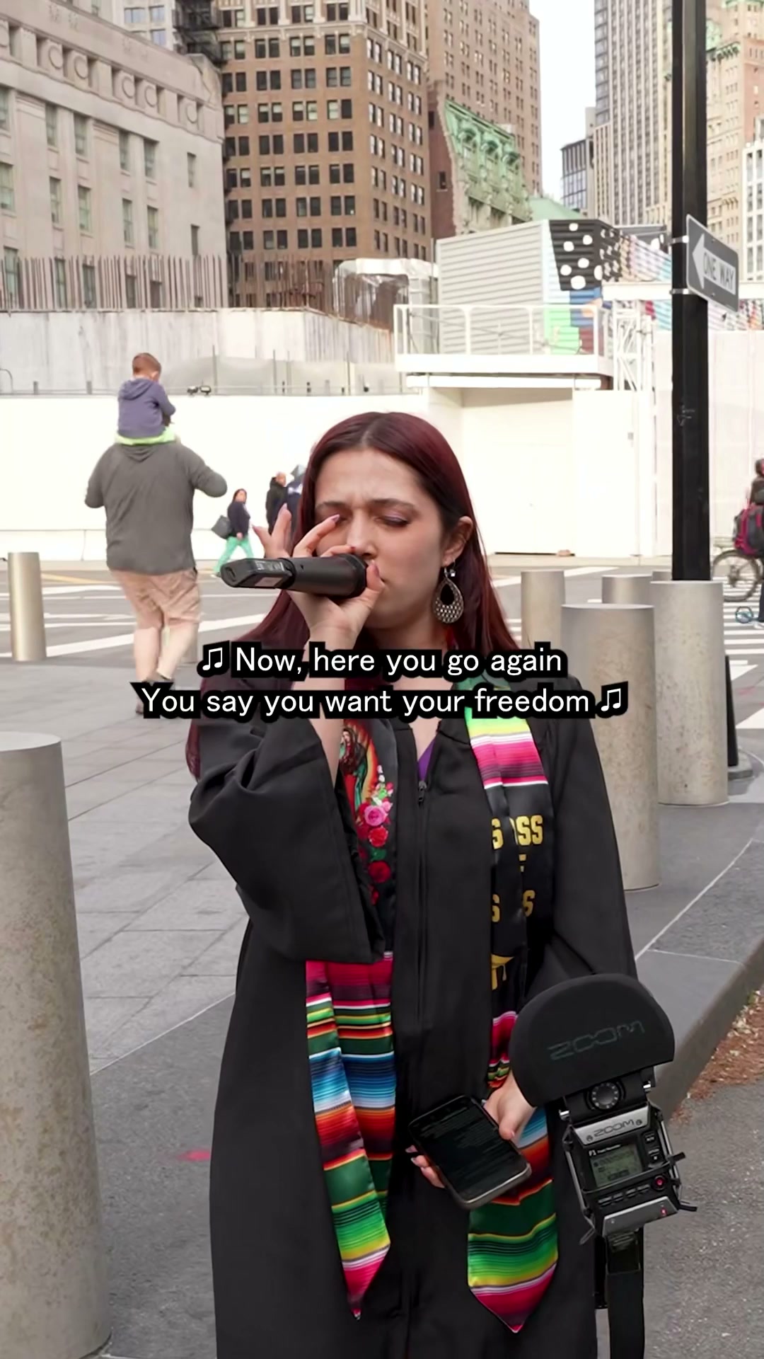She left graduation to sing this