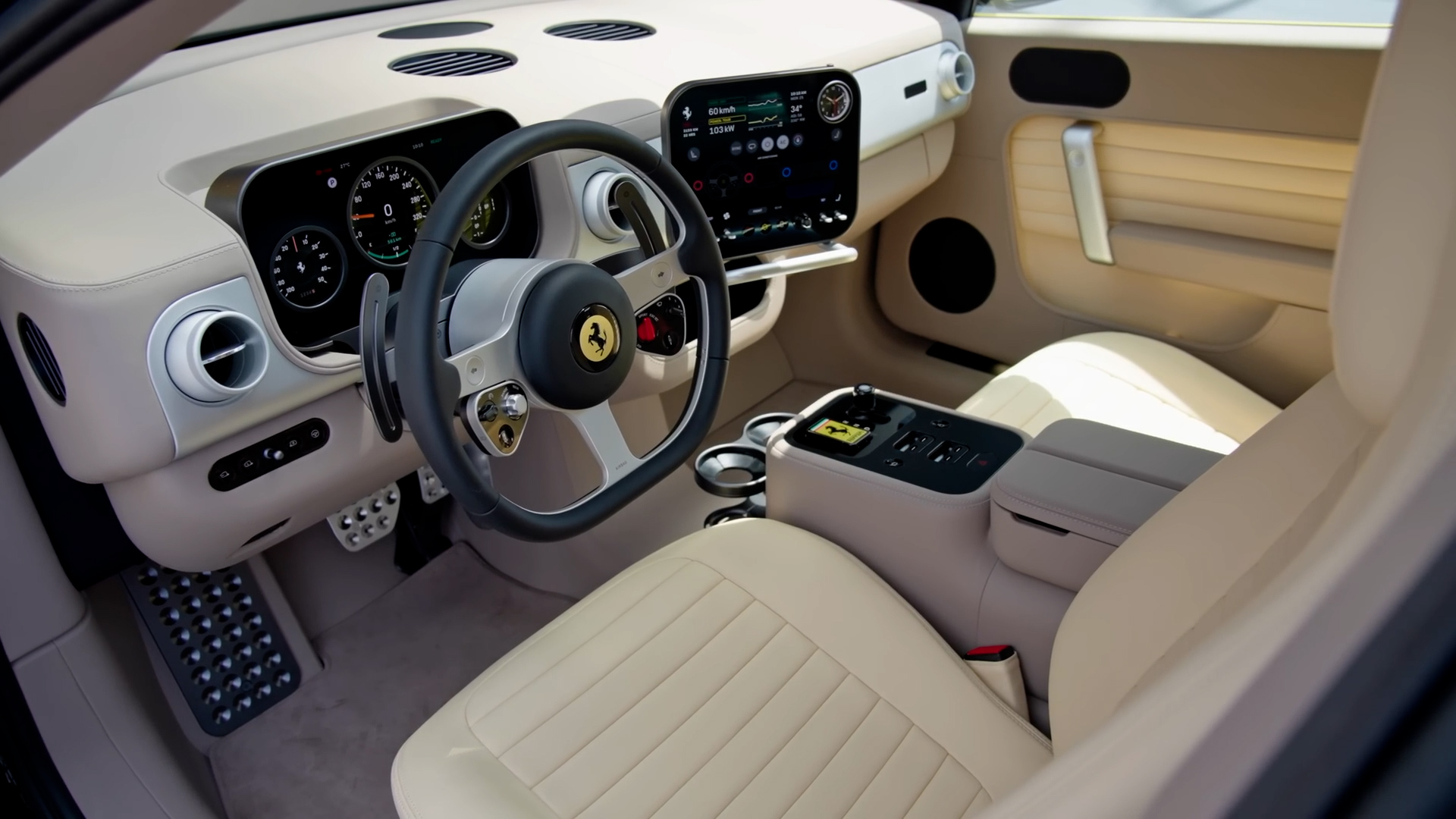 Exploring the interior of Ferrari's new electric car