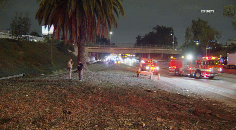 Mangled car wreck kills driver on major California freeway sparking ...