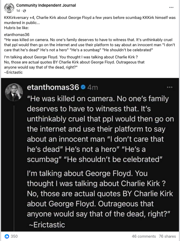 Charlie Kirk once called George Floyd a 'scumbag.' Here's what he said next
