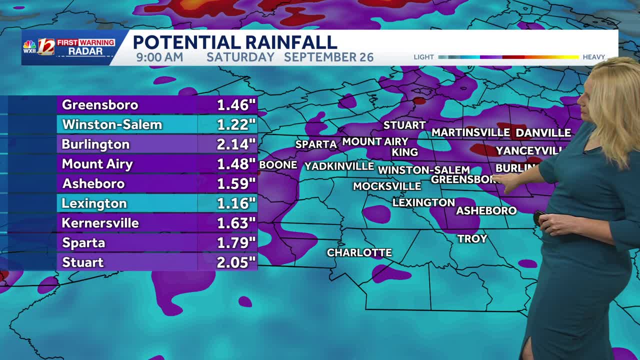 Rising rain chances in NC, Sept. 17 update | Winston-Salem and ...