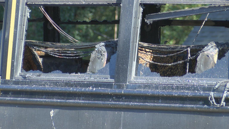 Students safe after school bus catches fire in west Charlotte