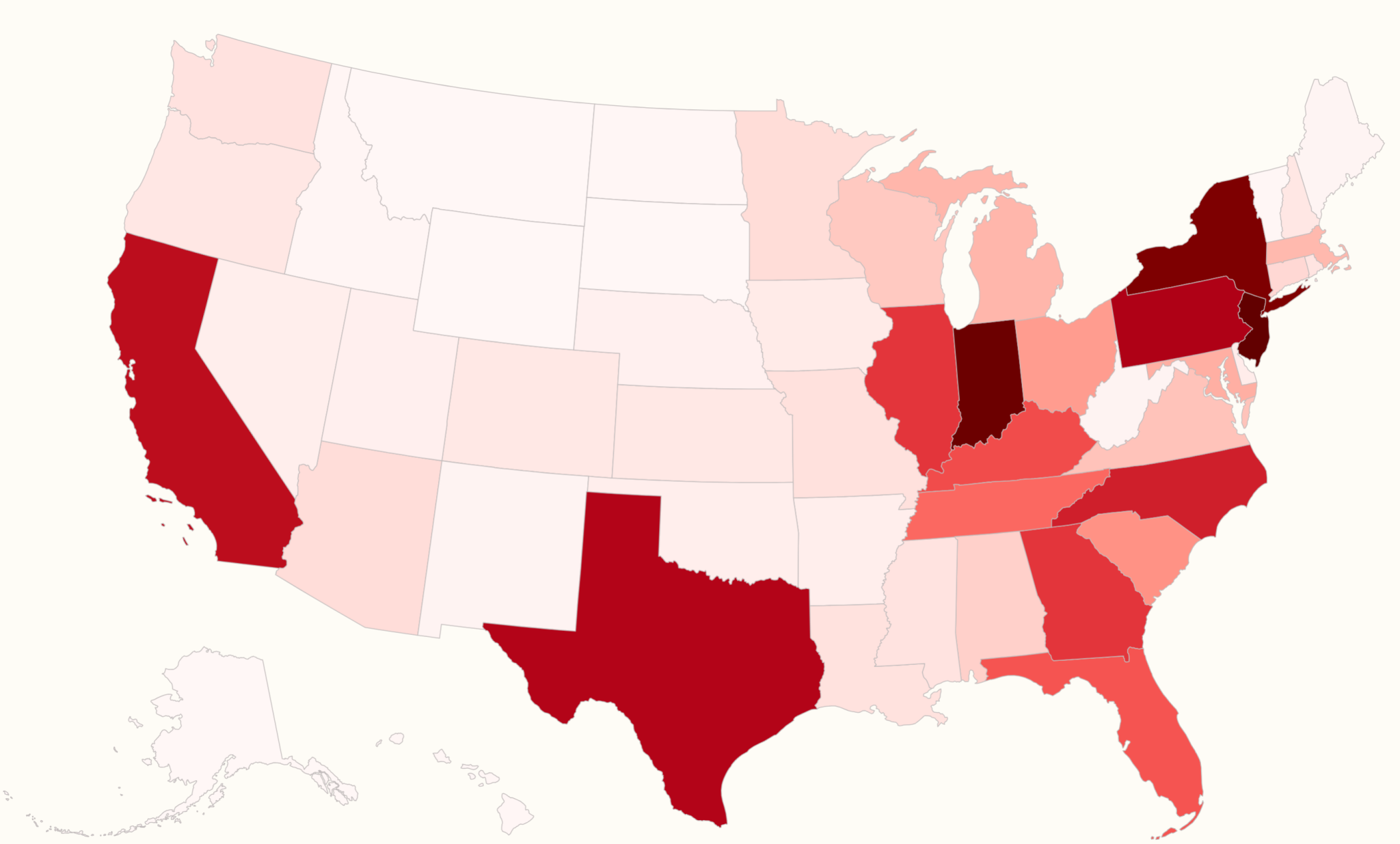 Map shows states that could be hit hardest as Trump threatens Europe