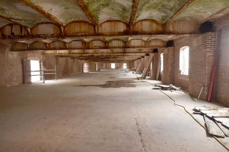 Inside the Royal Navy Rum Store at Victoria Quay in Gosport.