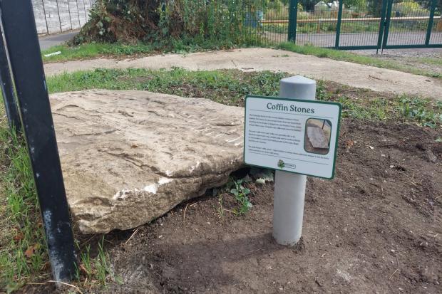 New sign reveals medieval coffin stone along Beechcroft Road walk