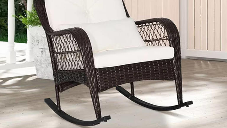 Walmart's weatherproof $279 rattan rocking chair is on sale for 62% off