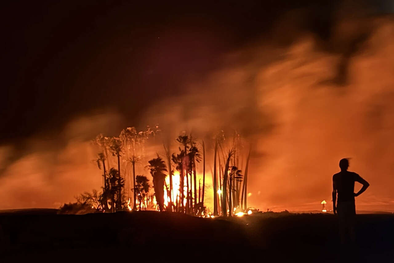 Fire blazes through remote Death Valley hot springs campground ...