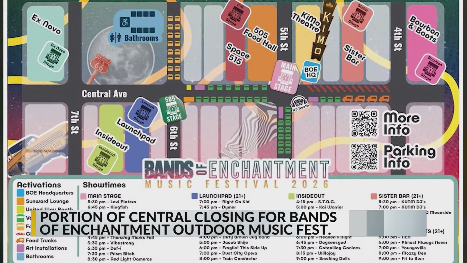 Portion of Central Ave. to close for 'Bands of Enchantment' music festival