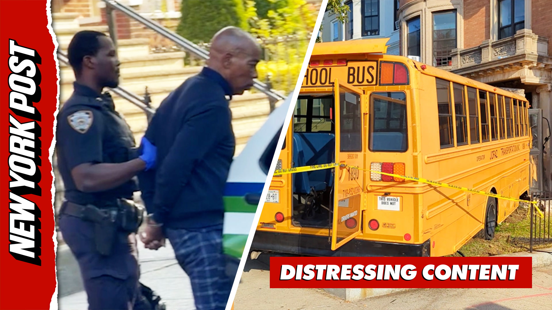 School bus driver arrested after crashing into Brooklyn building