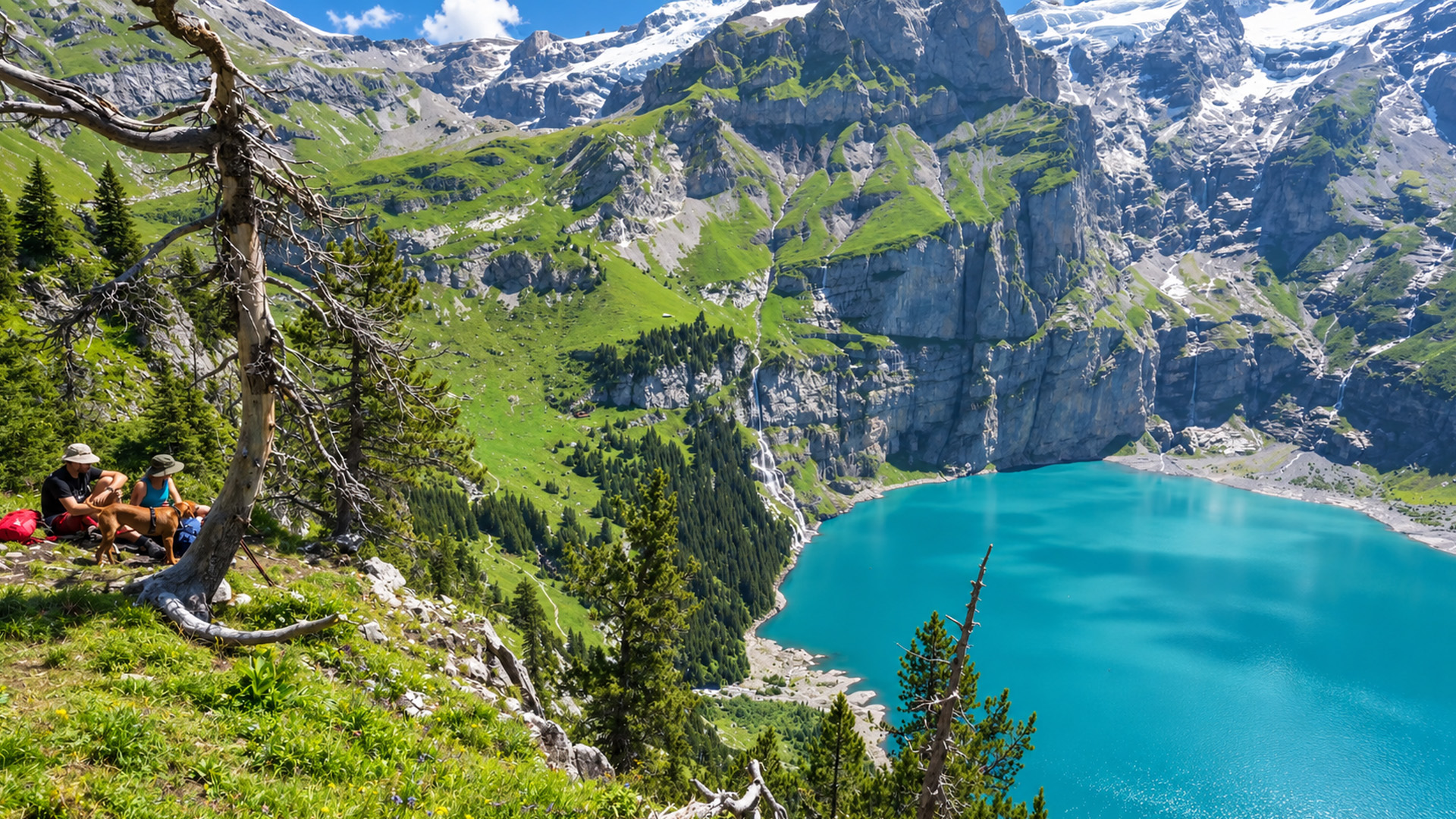 Exploring Oeschinensee near Kandersteg Switzerland (4K)