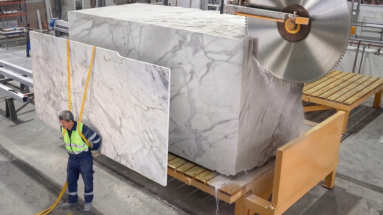 Genius way they cut and transport super expensive marble rocks