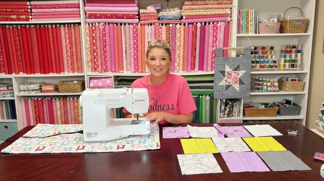 Easy Tula Pink nine patch quilt block tutorial