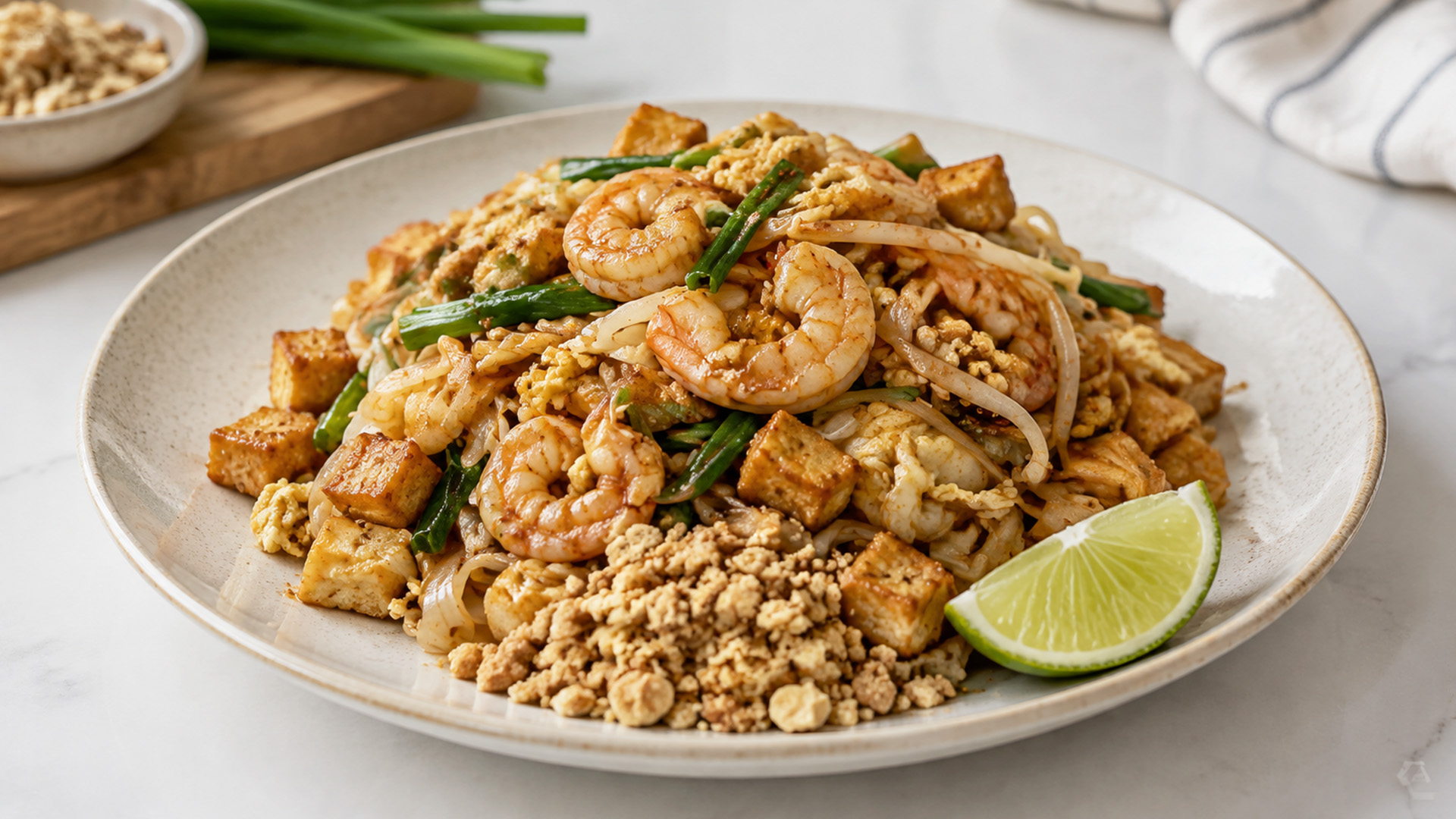 Pad Thai with a sweet tangy tamarind sauce