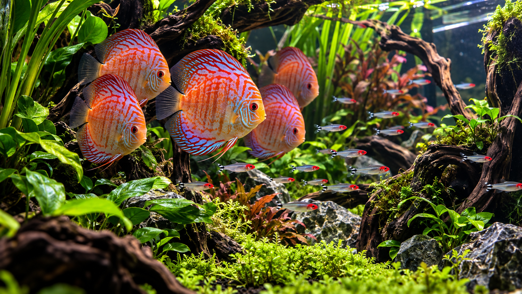Inside a hidden aquarium lounge filled with incredible aquascapes