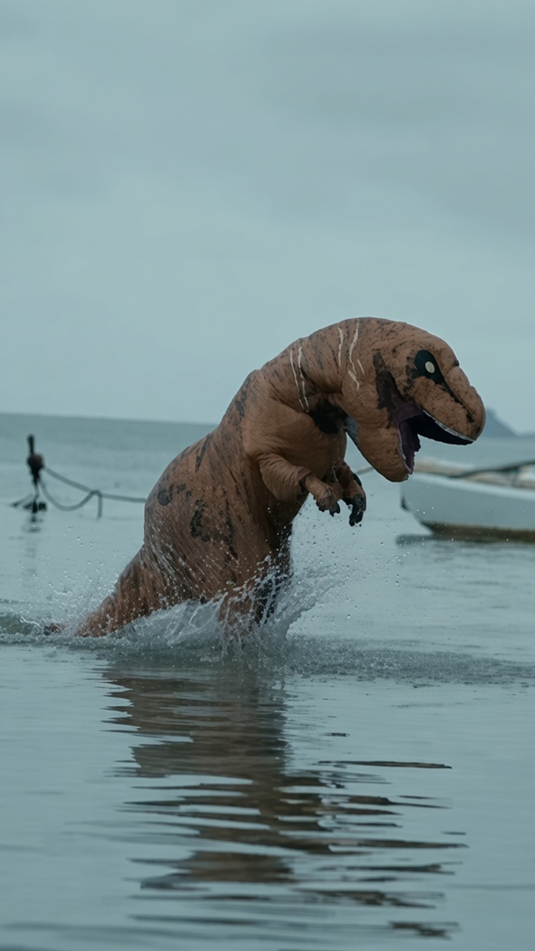 A dinosaur chase leads straight to a cliff edge