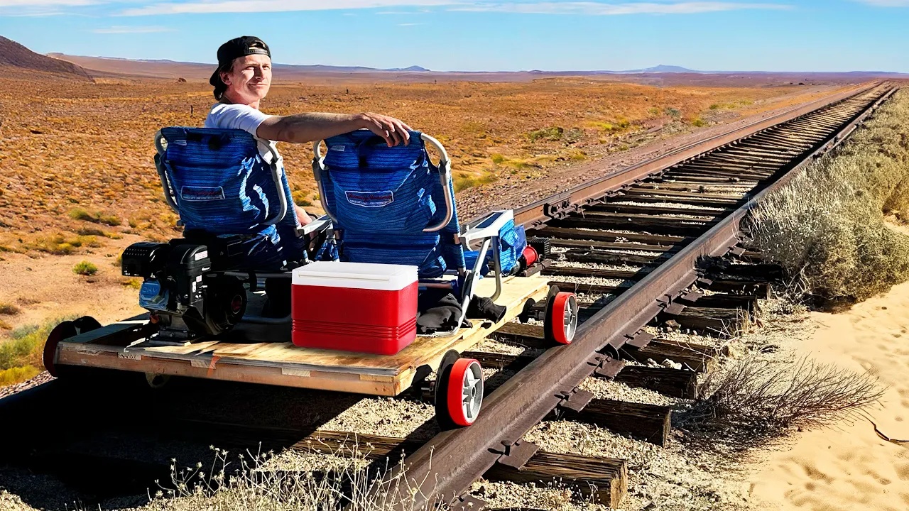 The only way to reach his mystery destination was by rail, so he built ...