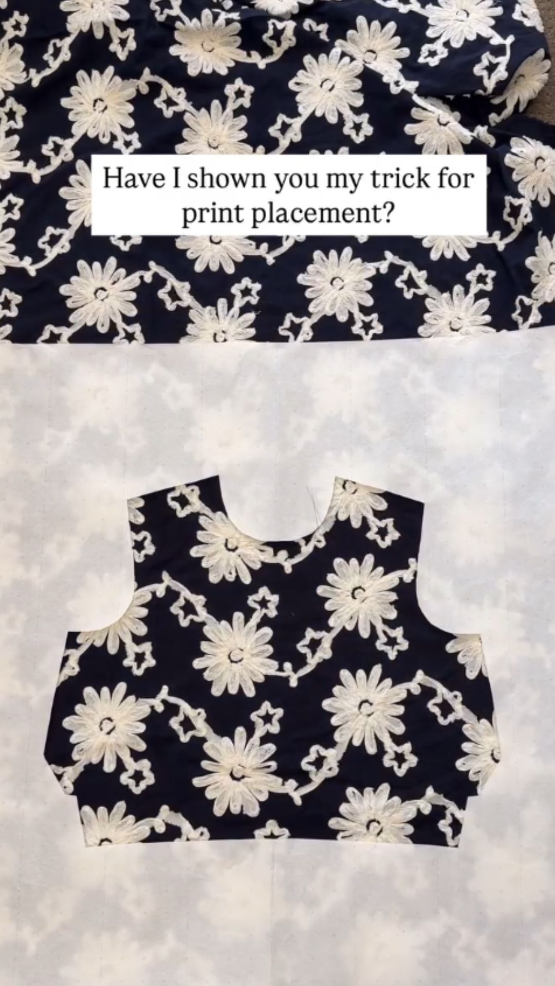 How to place sewing patterns on large prints correctly