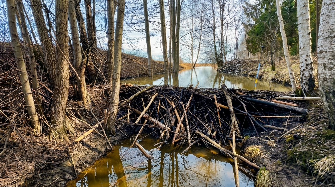 Another crazy beaver dam!