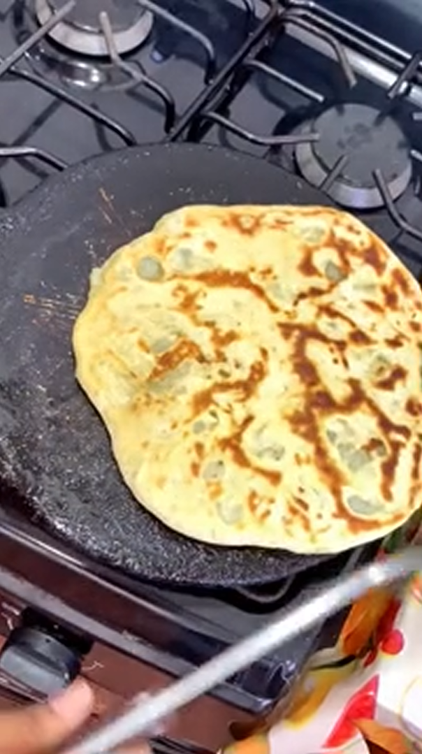 Potato roti with a soft savory filling